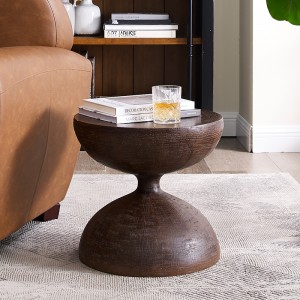 vintage stool outdoor coffee table living room round wood hourglass side table