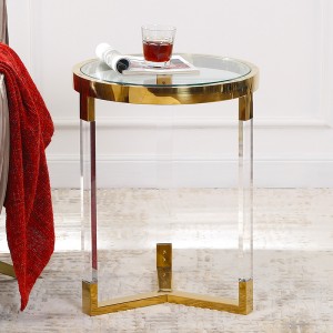 luxury side table Brush Brass console table Nordic Contemporary corner coffee table