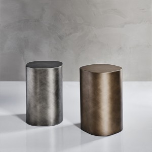 italian design antique graphite steel coffee table  silver gold metal side table for living room modern