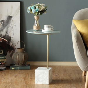 nordic round small coffee table modern mdf marble side table for living room