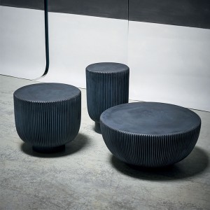 industrial outdoor fiberglass bowl shape end table center round  modern coffee table set living room furniture
