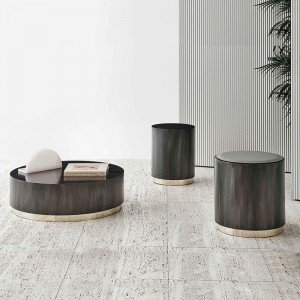 Italian design modern  luxury stainless steel coffee table  round side table for living room furniture