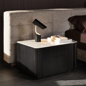 high quality ornate Italian hotel bedroom furniture drawer nightstand velvet modern luxury bedside table nightstands